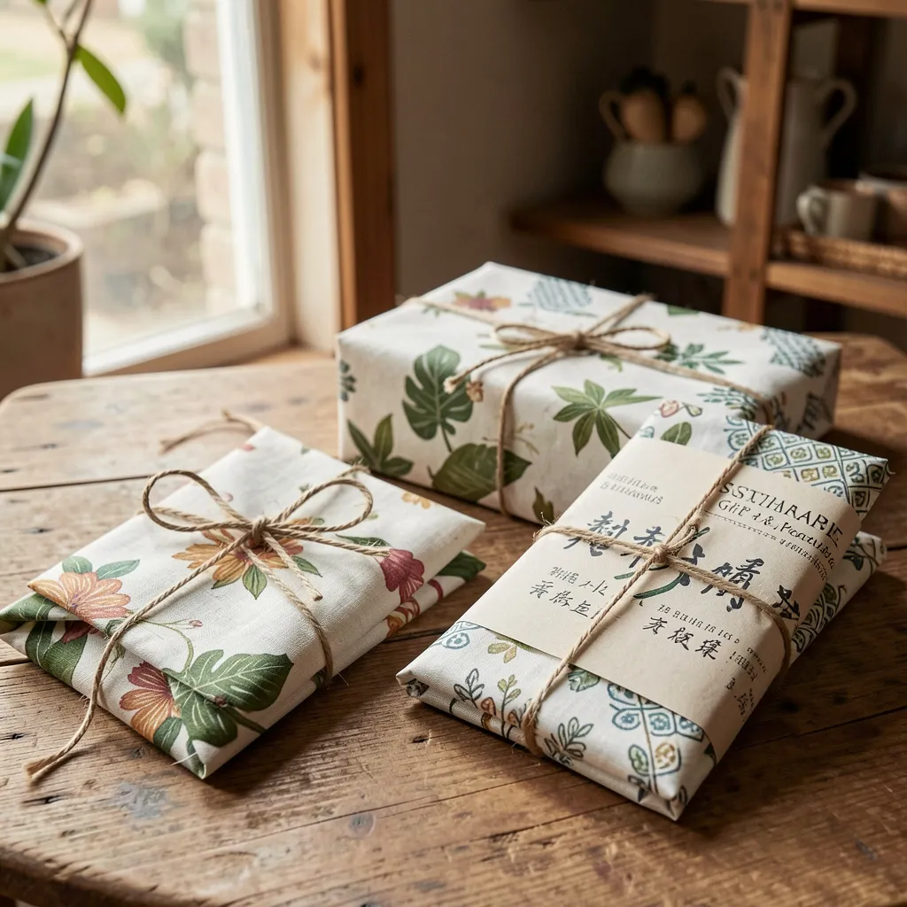 Furoshiki silk fabric wrapping